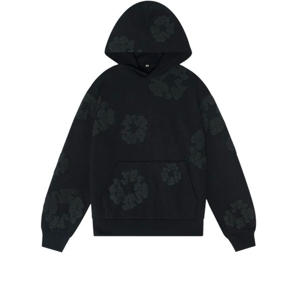 Black Floral Hoodie